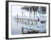 Jetty and Hammocks, Caye Caulker, Belize-Russell Young-Framed Photographic Print