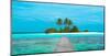 Jetty and Maldivian island-Pangea Images-Mounted Art Print