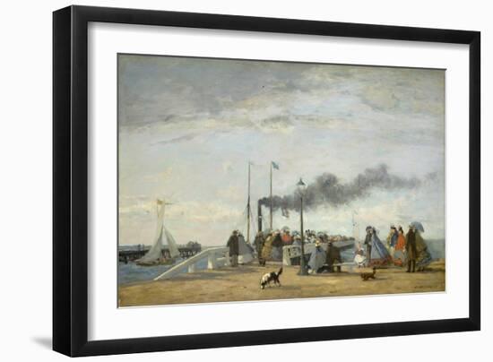 Jetty and Wharf at Trouville, 1863-Eugene Louis Boudin-Framed Giclee Print