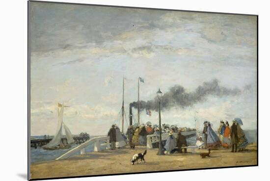 Jetty and Wharf at Trouville, 1863-Eugene Louis Boudin-Mounted Giclee Print