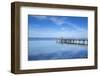 Jetty at Ammersee Lake in Bavaria, Germany, Long Time Exposure-haraldmuc-Framed Photographic Print