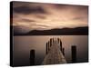 Jetty at Brandelhow Bay, Derwent Water, Lake District National Park, Cumbria, England-null-Stretched Canvas