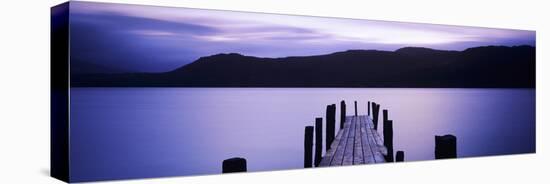 Jetty at Brandelhow Bay, Derwent Water, Lake District National Park, Cumbria, England-null-Stretched Canvas