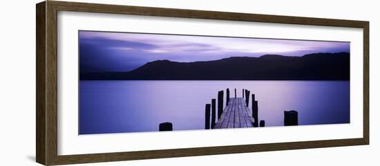 Jetty at Brandelhow Bay, Derwent Water, Lake District National Park, Cumbria, England-null-Framed Photographic Print