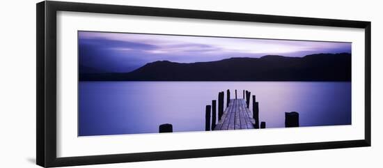 Jetty at Brandelhow Bay, Derwent Water, Lake District National Park, Cumbria, England-null-Framed Photographic Print