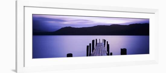 Jetty at Brandelhow Bay, Derwent Water, Lake District National Park, Cumbria, England-null-Framed Photographic Print