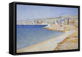 Jetty at Cassis, Opus 198-Paul Signac-Framed Stretched Canvas