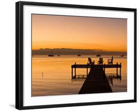 Jetty at Sunset, Caye Caulker, Belize-Russell Young-Framed Photographic Print