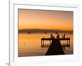 Jetty at Sunset, Caye Caulker, Belize-Russell Young-Framed Photographic Print