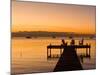 Jetty at Sunset, Caye Caulker, Belize-Russell Young-Mounted Photographic Print