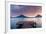 Jetty in a lake with a mountain range in the background, Lake Atitlan, Santa Cruz La Laguna, Wes...-null-Framed Photographic Print