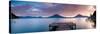 Jetty in a Lake with a Mountain Range in the Background, Lake Atitlan, Santa Cruz La Laguna-null-Stretched Canvas