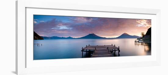 Jetty in a Lake with a Mountain Range in the Background, Lake Atitlan, Santa Cruz La Laguna-null-Framed Photographic Print