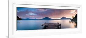 Jetty in a Lake with a Mountain Range in the Background, Lake Atitlan, Santa Cruz La Laguna-null-Framed Photographic Print