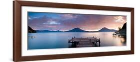 Jetty in a Lake with a Mountain Range in the Background, Lake Atitlan, Santa Cruz La Laguna-null-Framed Photographic Print