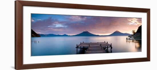 Jetty in a Lake with a Mountain Range in the Background, Lake Atitlan, Santa Cruz La Laguna-null-Framed Photographic Print