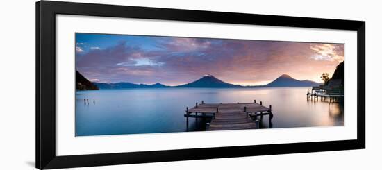 Jetty in a Lake with a Mountain Range in the Background, Lake Atitlan, Santa Cruz La Laguna-null-Framed Photographic Print