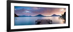 Jetty in a Lake with a Mountain Range in the Background, Lake Atitlan, Santa Cruz La Laguna-null-Framed Photographic Print