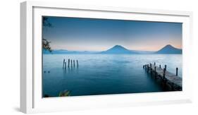 Jetty in a Lake with a Mountain Range in the Background, Lake Atitlan, Santa Cruz La Laguna-null-Framed Photographic Print