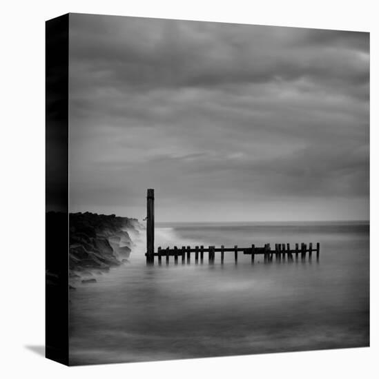 Jetty in Black and White-Shane Settle-Stretched Canvas