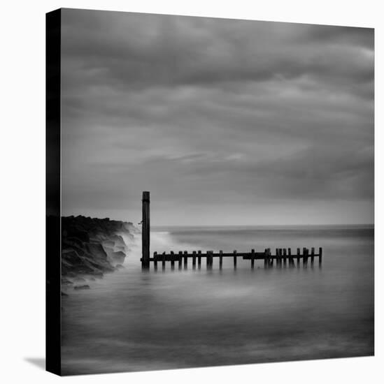 Jetty in Black and White-Shane Settle-Stretched Canvas