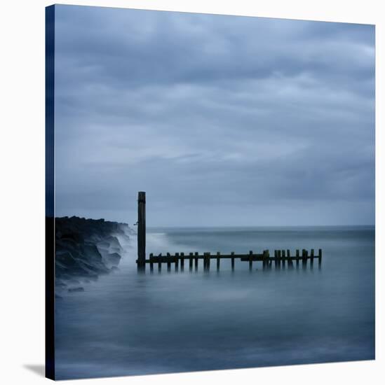 Jetty in Blue-Shane Settle-Stretched Canvas