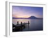 Jetty, Lake Atitlan and Volcano San Pedro, Dawn, Guatemala-Michele Falzone-Framed Photographic Print