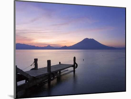 Jetty, Lake Atitlan and Volcano San Pedro, Dawn, Guatemala-Michele Falzone-Mounted Photographic Print