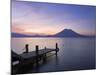 Jetty, Lake Atitlan and Volcano San Pedro, Dawn, Guatemala-Michele Falzone-Mounted Photographic Print