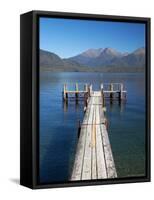 Jetty, Lake Te Anau, Fjordland, South Island, New Zealand-David Wall-Framed Stretched Canvas