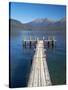 Jetty, Lake Te Anau, Fjordland, South Island, New Zealand-David Wall-Stretched Canvas