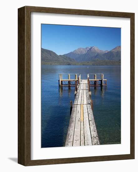 Jetty, Lake Te Anau, Fjordland, South Island, New Zealand-David Wall-Framed Photographic Print