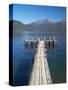 Jetty, Lake Te Anau, Fjordland, South Island, New Zealand-David Wall-Stretched Canvas