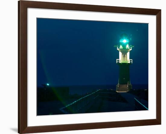 Jetty Lighthouse, Warnemunde, Germany-Russell Young-Framed Photographic Print