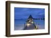 Jetty of Intercontinental Bora Bora Le Moana Resort at Dusk, Bora Bora, Society Islands-Ian Trower-Framed Photographic Print