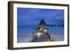Jetty of Intercontinental Bora Bora Le Moana Resort at Dusk, Bora Bora, Society Islands-Ian Trower-Framed Photographic Print