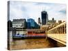 Jetty of The River Thames View with the 20 Fenchurch Street Building (The Walkie-Talkie) - London-Philippe Hugonnard-Stretched Canvas