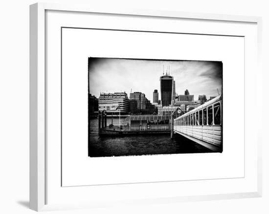 Jetty of The River Thames View with the 20 Fenchurch Street Building (The Walkie-Talkie) - London-Philippe Hugonnard-Framed Photographic Print