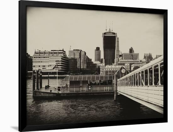 Jetty of The River Thames View with the 20 Fenchurch Street Building (The Walkie-Talkie) - London-Philippe Hugonnard-Framed Photographic Print