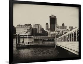 Jetty of The River Thames View with the 20 Fenchurch Street Building (The Walkie-Talkie) - London-Philippe Hugonnard-Framed Photographic Print