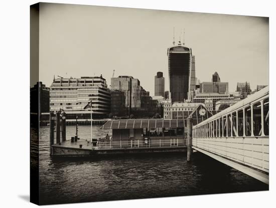 Jetty of The River Thames View with the 20 Fenchurch Street Building (The Walkie-Talkie) - London-Philippe Hugonnard-Stretched Canvas