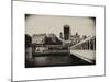 Jetty of The River Thames View with the 20 Fenchurch Street Building (The Walkie-Talkie) - London-Philippe Hugonnard-Mounted Art Print