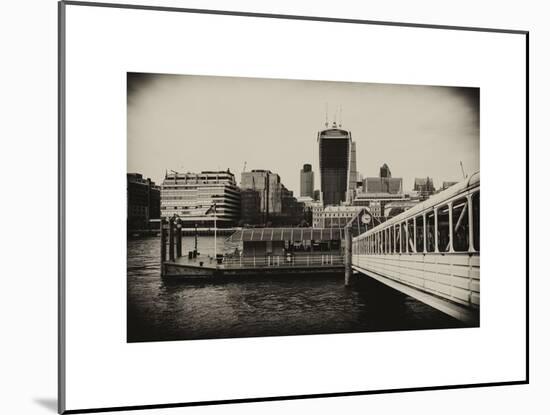 Jetty of The River Thames View with the 20 Fenchurch Street Building (The Walkie-Talkie) - London-Philippe Hugonnard-Mounted Art Print