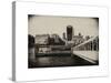 Jetty of The River Thames View with the 20 Fenchurch Street Building (The Walkie-Talkie) - London-Philippe Hugonnard-Stretched Canvas