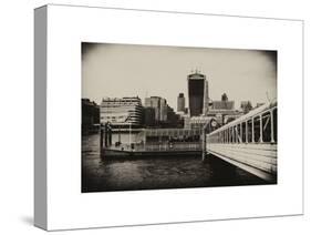 Jetty of The River Thames View with the 20 Fenchurch Street Building (The Walkie-Talkie) - London-Philippe Hugonnard-Stretched Canvas