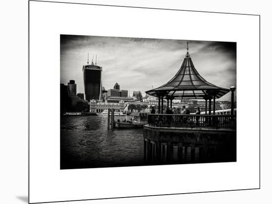 Jetty of The River Thames View with the 20 Fenchurch Street Building (The Walkie-Talkie) - London-Philippe Hugonnard-Mounted Art Print