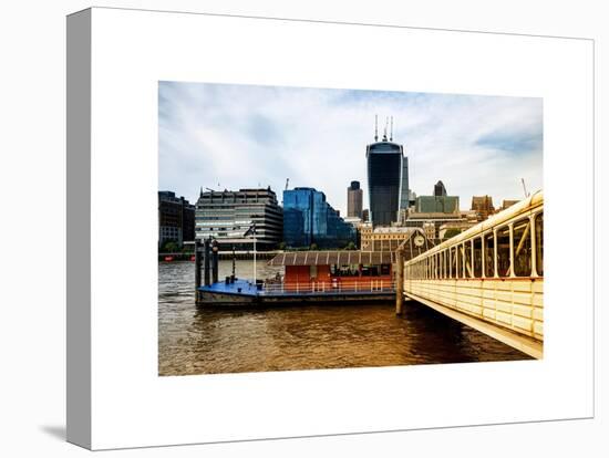 Jetty of The River Thames View with the 20 Fenchurch Street Building (The Walkie-Talkie) - London-Philippe Hugonnard-Stretched Canvas