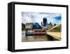 Jetty of The River Thames View with the 20 Fenchurch Street Building (The Walkie-Talkie) - London-Philippe Hugonnard-Framed Stretched Canvas