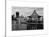 Jetty of The River Thames View with the 20 Fenchurch Street Building (The Walkie-Talkie) - London-Philippe Hugonnard-Stretched Canvas