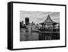 Jetty of The River Thames View with the 20 Fenchurch Street Building (The Walkie-Talkie) - London-Philippe Hugonnard-Framed Stretched Canvas
